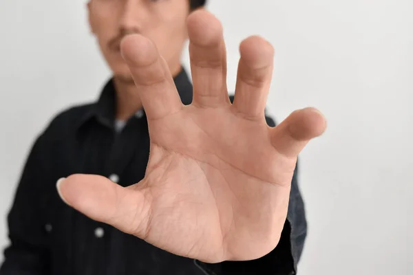 Close-up man trying to catch something — Stock Photo, Image