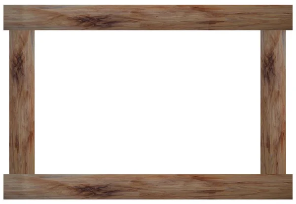 Wooden Picture Frame Isolated White Background Clipping Path — ストック写真