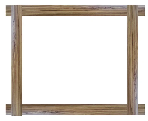 Wooden Picture Frame Isolated White Background Clipping Path — ストック写真