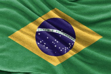 Brezilya ulusal bayrağının kumaş dokusu