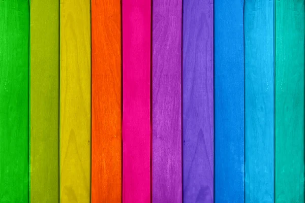 Regenboog Gekleurde Hout Textuur Achtergrond — Stockfoto