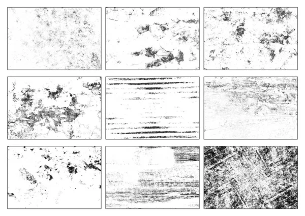 Bir dizi Grunge dokusu. Soyut tek renkli arkaplan. Görüntü siyah-beyaz efekti içerir