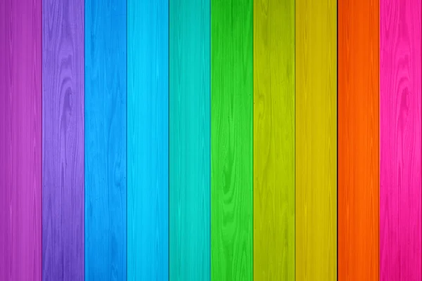 Regenboog Gekleurde Hout Textuur Achtergrond — Stockfoto