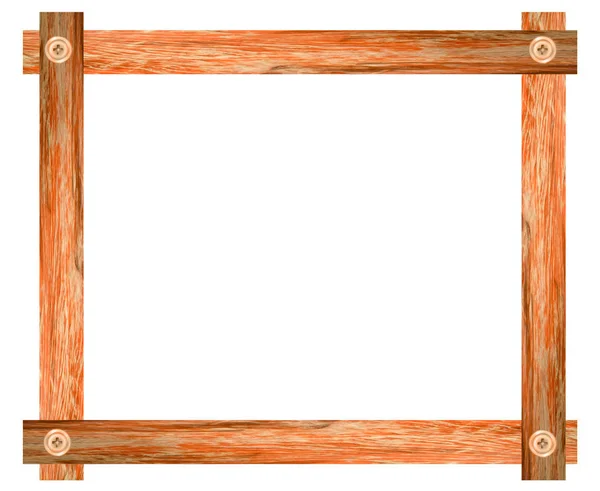 Wooden Picture Frame Isolated White Background Clipping Path — ストック写真