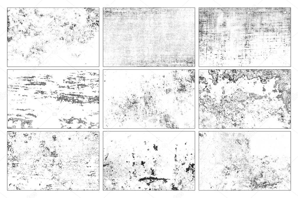Collection of grunge texture. Abstract in black and white design.