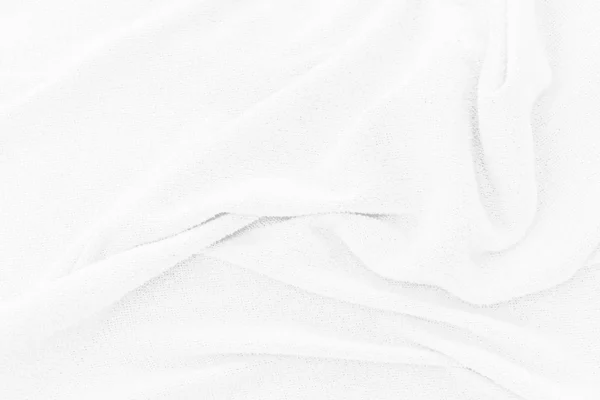 Měkké Bílé Tkaniny Textury Pozadí Abstraktní Látka Měkkými Vlnami Tapetu — Stock fotografie