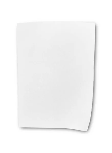 Blank White Paper Isolated White Background Object Clipping Path — 스톡 사진