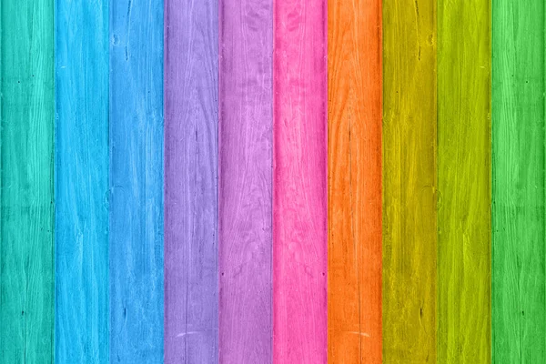 Regenboog Gekleurde Hout Textuur Achtergrond — Stockfoto