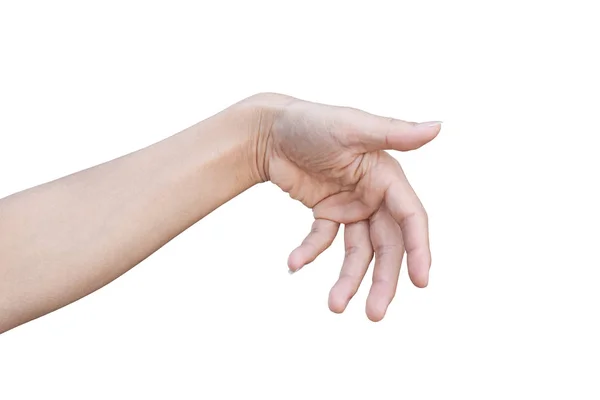 Рука Людини Ізольована Білому Тлі Відсічним Контуром — стокове фото