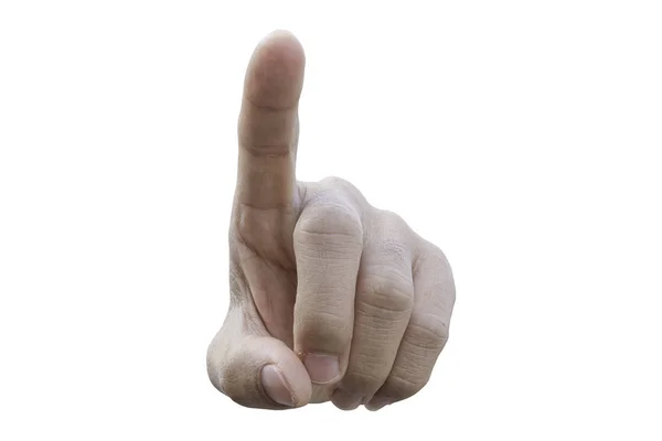 Man Hand Symbol Pointing Isolated White Background Object Clipping Path — 스톡 사진