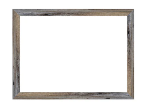木制相框与白色背景隔离 带有裁剪路径 — 图库照片