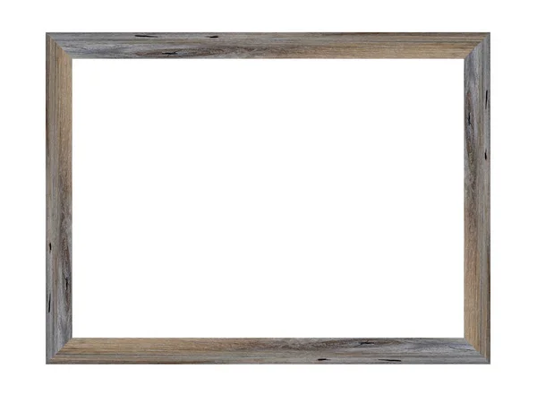 Wooden Picture Frame Isolated White Background Clipping Path — ストック写真