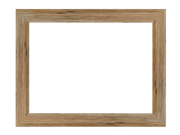 Wooden Picture Frame Isolated White Background Clipping Path — ストック写真