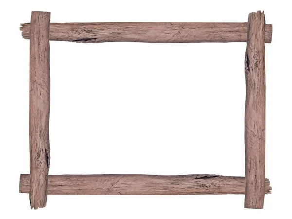 Wooden Picture Frame Isolated White Background Clipping Path — Stock Photo, Image