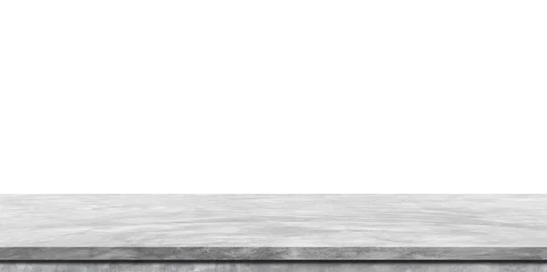 Boş mermer masa ya da raf beyaz arkaplanda izole edilmiş. Tasarım veya ürün görüntüleme montajı için.