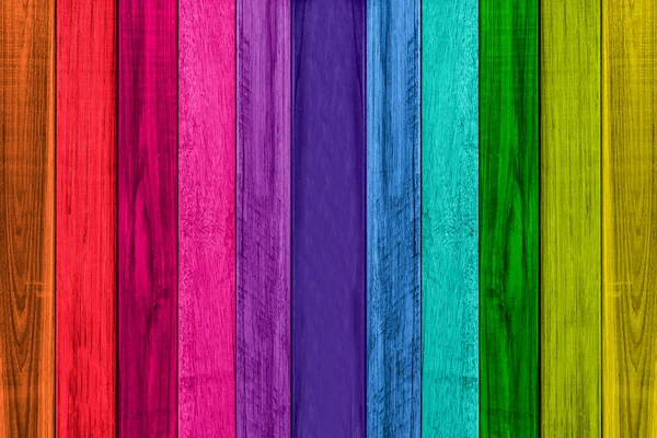 Arco Íris Colorido Fundo Textura Madeira — Fotografia de Stock