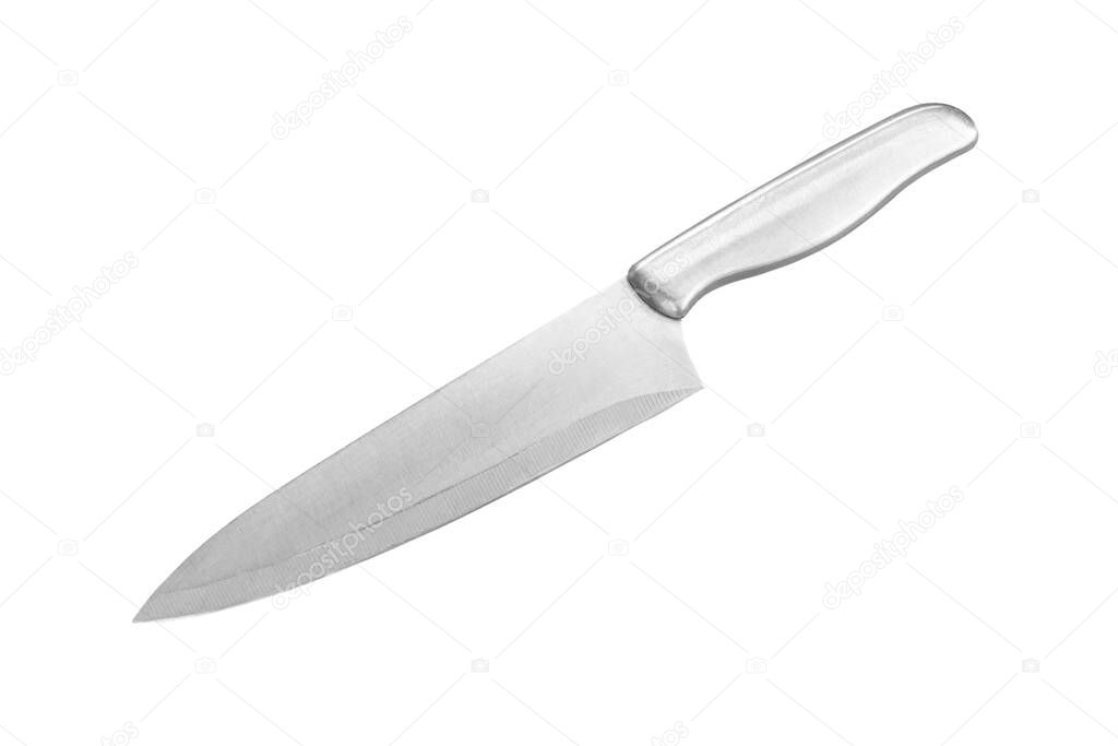 kitchen stainless knife isolated on white background with clipping path.