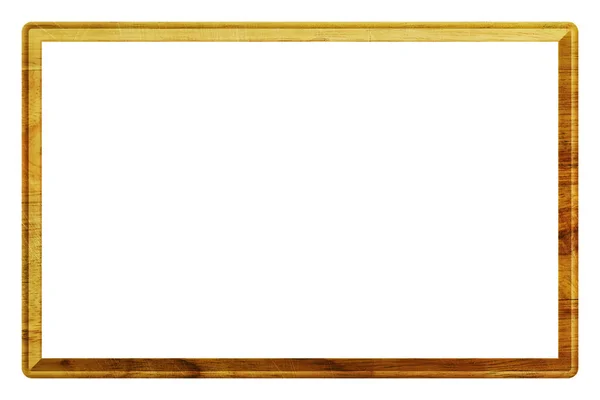 Wooden Picture Frame Isolated White Background Clipping Path — Stock Photo, Image