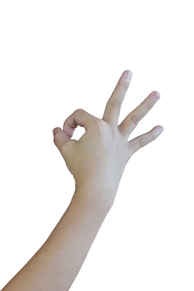 Hand Sign Isolated White Background Object Clipping Path — Stock Photo, Image