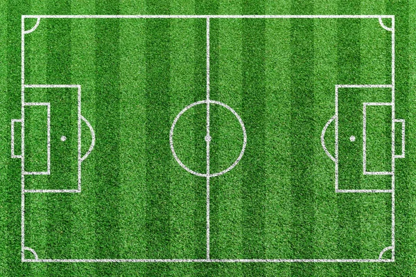Top View Stripe Grass Soccer Field Green Lawn White Lines — Stock Photo, Image