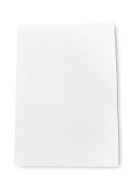 Beyaz arka planda izole edilmiş boş beyaz kağıt. kırpma yolu olan nesne