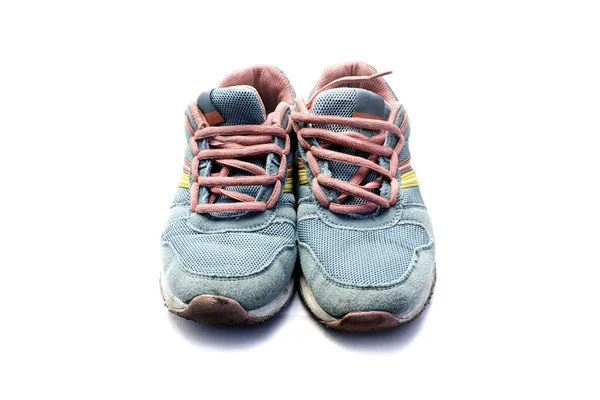 Mulheres Sapatos Atletismo Isolado Fundo Branco — Fotografia de Stock