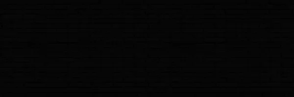 Текстура Чорних Цегляних Стін Цегляна Кладка Фонового Дизайну Широке Панорамне — стокове фото