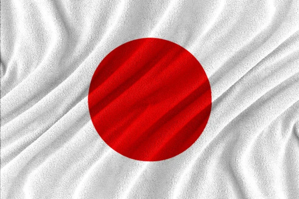 Tekstur Bergelombang Kain Bendera Nasional Jepang — Stok Foto