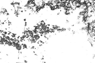 Soyut tek renkli arkaplan. Siyah ve beyaz desenli mürekkep lekeleri, çatlaklar, lekeler. Yazdırma ve tasarım için