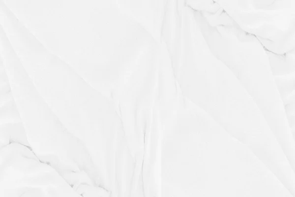 Yumuşak Dalgalı Beyaz Kumaş Buruşmuş Kumaş Arkaplanı — Stok fotoğraf
