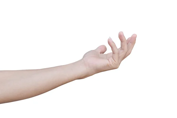 Χέρι Ανθρώπου Απομονωμένο Λευκό Φόντο Μονοπάτι Απόληξης — Φωτογραφία Αρχείου
