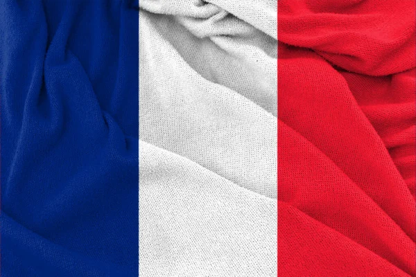 Tkanina Falista Tekstury Flaga Narodowa Francji — Zdjęcie stockowe