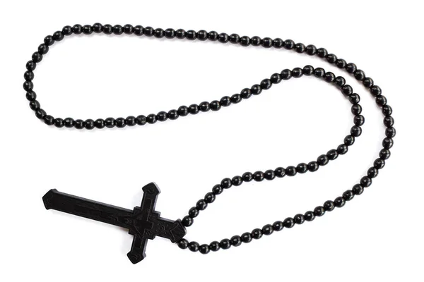 Necklace Christian Cross Isolated White Background — Stock Photo, Image