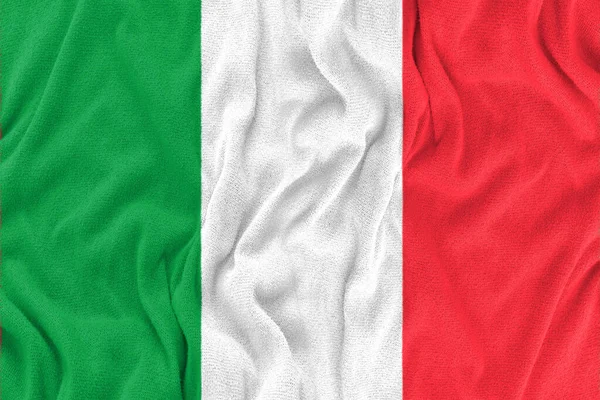 Fabric Wavy Texture National Flag Italy — Stock Photo, Image