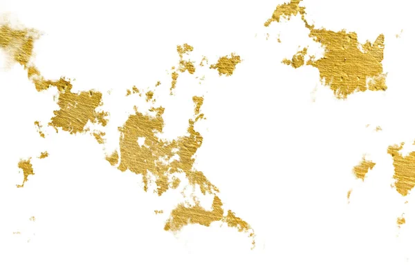 Altın dokuyu serper. Fırça darbesi tasarım elementi. Kırıkların, sürtünmelerin, çiplerin, lekelerin, mürekkep lekelerinin, çizgilerin Grunge altın arkaplan deseni