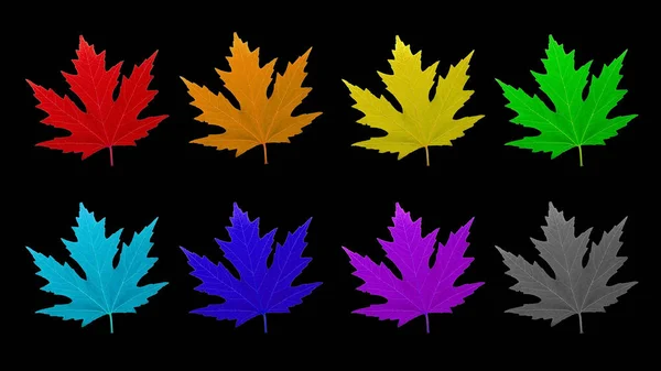 Isolated Leaves Rainbow Colors — Stock Photo, Image