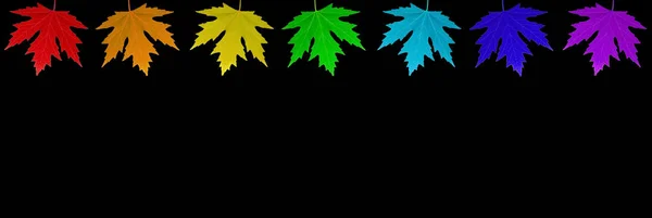 Isolated Leaves Rainbow Colors11 — Stock Photo, Image