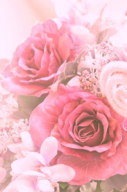 yumuşak odak tatlı renk yapay gül buketi