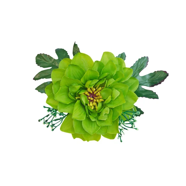 Grün schöne künstliche Blume isolieren auf weißem Hintergrund wi — Stockfoto