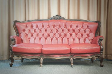 Vintage kahverengi lüks deri kanepe