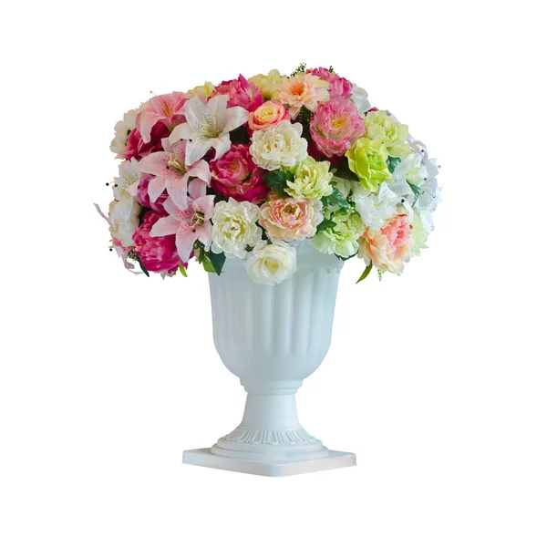 Mooie bloemen in regeling geïsoleerd op witte achtergrond — Stockfoto