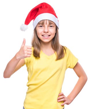 Sevimli kız Noel Baba şapkası