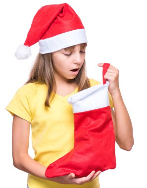 Sevimli kız Noel Baba şapkası