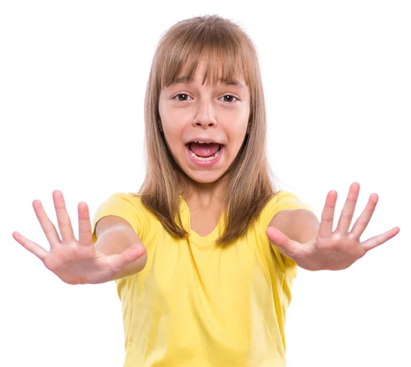 Retrato emocional de la niña —  Fotos de Stock