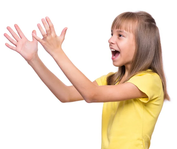 Retrato emocional da menina — Fotografia de Stock