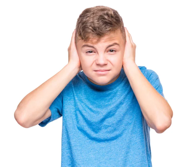 Emotional portrait of teen boy — Stock Photo, Image