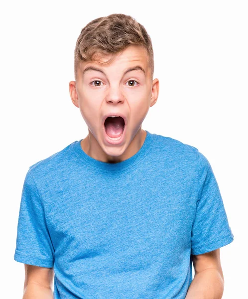 Retrato emocional do menino adolescente — Fotografia de Stock