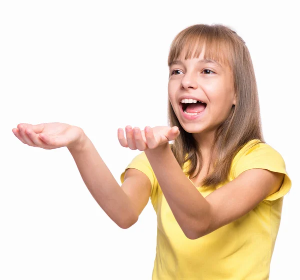 Retrato emocional da menina — Fotografia de Stock