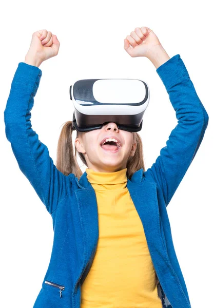 Little girl in VR glasses — Stock Photo, Image