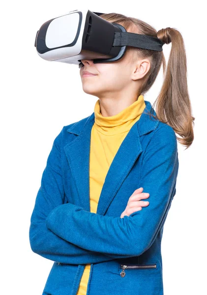 Little girl in VR glasses Stock Picture